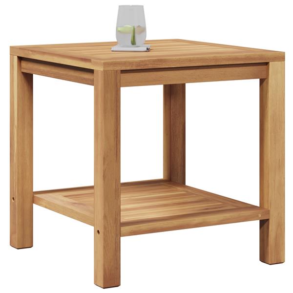 Grote foto vidaxl salontafel bruin 45 x 45 x 45 cm massief teakhout tuin en terras tuinmeubelen