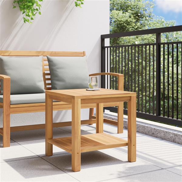 Grote foto vidaxl salontafel bruin 45 x 45 x 45 cm massief teakhout tuin en terras tuinmeubelen