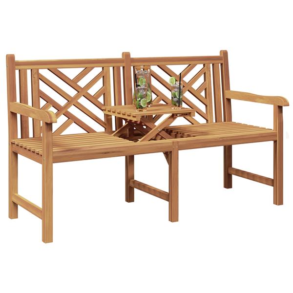 Grote foto vidaxl bank anders bruin 150 x 60 x 90 cm massief teakhout tuin en terras tuinmeubelen