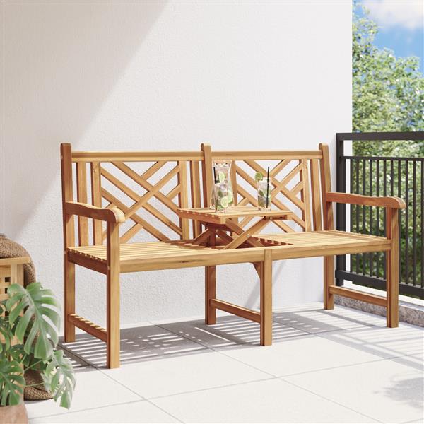Grote foto vidaxl bank anders bruin 150 x 60 x 90 cm massief teakhout tuin en terras tuinmeubelen