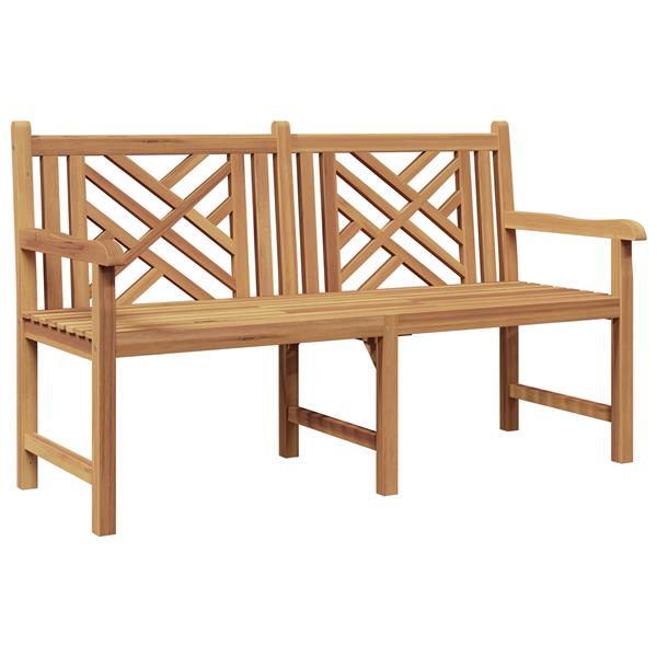 Grote foto vidaxl bank anders bruin 150 x 60 x 90 cm massief teakhout tuin en terras tuinmeubelen