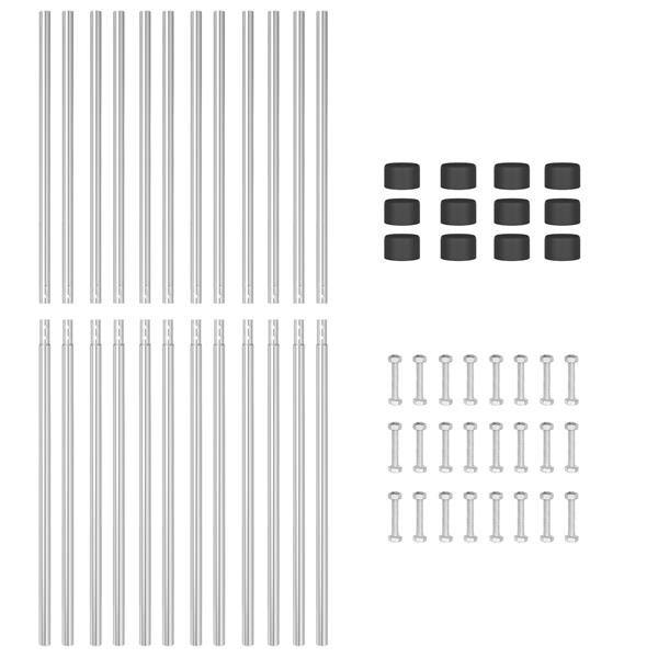 Grote foto vidaxl hekpalen 12 pcs zilver 180 cm gegalvaniseerd staal tuin en terras overige tuin en terras