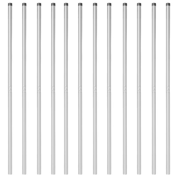 Grote foto vidaxl hekpalen 12 pcs zilver 160 cm gegalvaniseerd staal tuin en terras overige tuin en terras