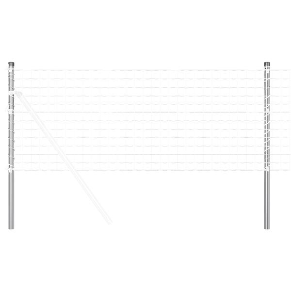 Grote foto vidaxl hekpalen 12 pcs zilver 120 cm gegalvaniseerd staal tuin en terras overige tuin en terras