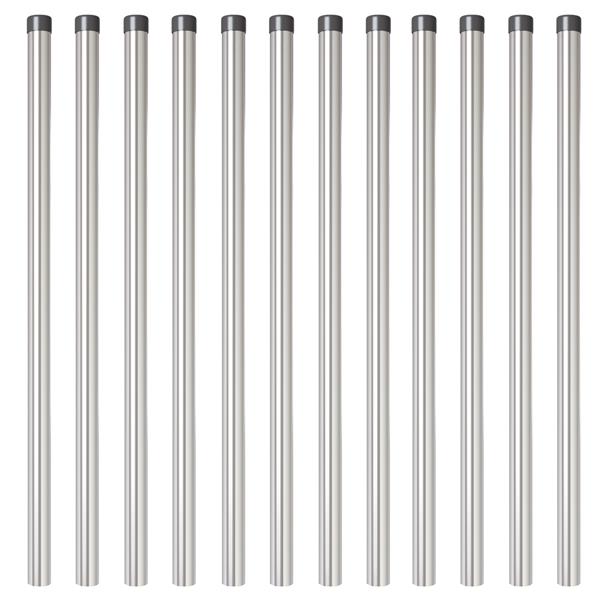 Grote foto vidaxl hekpalen 12 pcs zilver 120 cm gegalvaniseerd staal tuin en terras overige tuin en terras