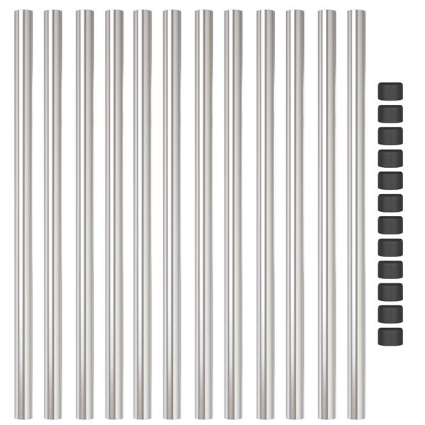 Grote foto vidaxl hekpalen 12 pcs zilver 120 cm gegalvaniseerd staal tuin en terras overige tuin en terras