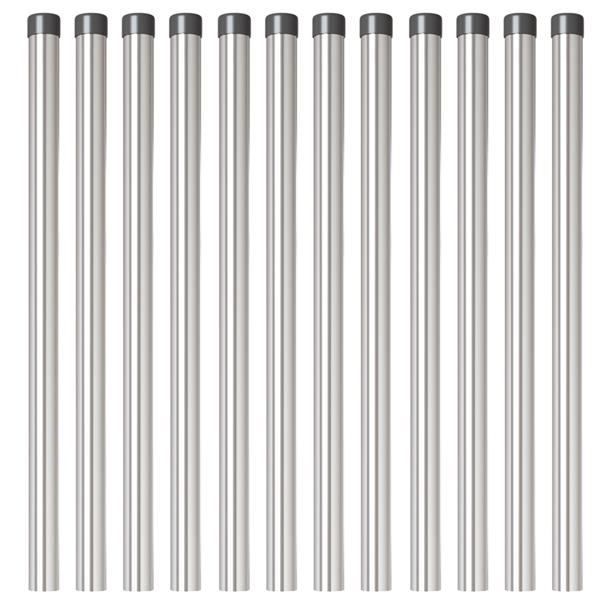 Grote foto vidaxl hekpalen 12 pcs zilver 90 cm gegalvaniseerd staal tuin en terras overige tuin en terras