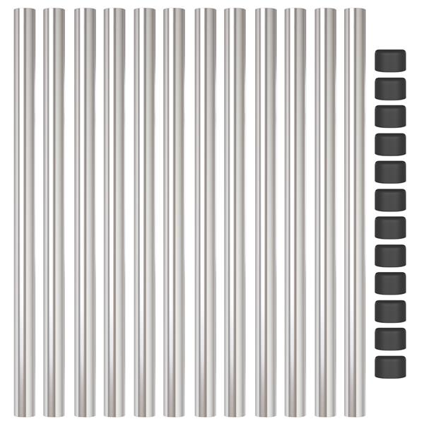 Grote foto vidaxl hekpalen 12 pcs zilver 90 cm gegalvaniseerd staal tuin en terras overige tuin en terras