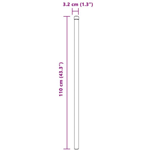 Grote foto vidaxl hekpalen 12 pcs grijs 110 cm poedergecoat staal tuin en terras overige tuin en terras