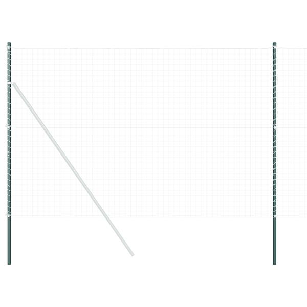 Grote foto vidaxl hekpalen 12 pcs groen 210 cm poedergecoat staal tuin en terras overige tuin en terras