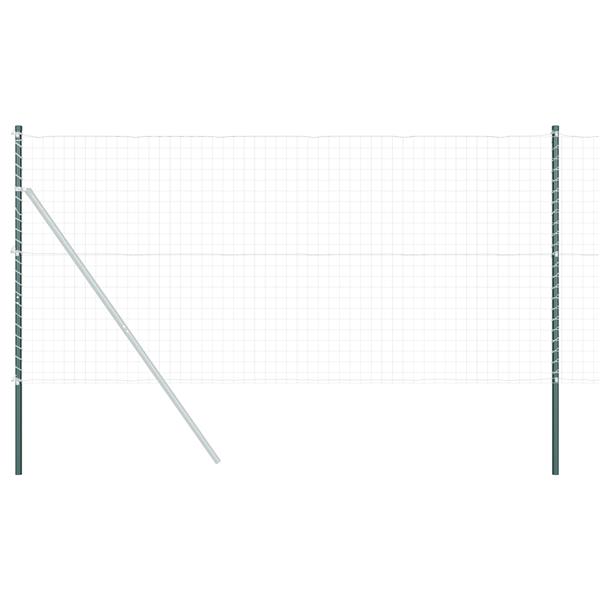 Grote foto vidaxl hekpalen 12 pcs groen 140 cm poedergecoat staal tuin en terras overige tuin en terras