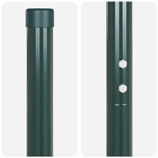 Grote foto vidaxl hekpalen 12 pcs groen 140 cm poedergecoat staal tuin en terras overige tuin en terras