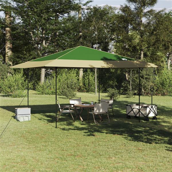 Grote foto vidaxl luifeltent groen 400 x 400 x 227 236 245 cm oxford stof tuin en terras overige tuin en terras