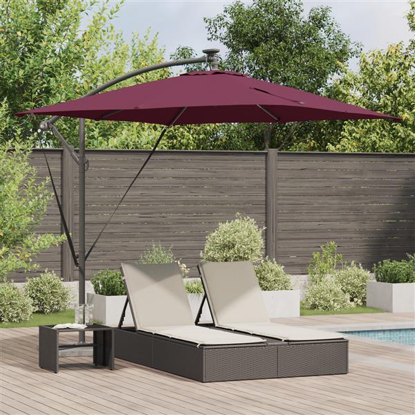 Grote foto vidaxl cantilever banana parasol bordeauxrood 249 x 249 x 250 cm tuin en terras overige tuin en terras