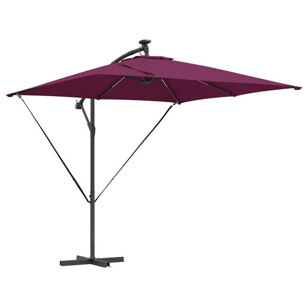Grote foto vidaxl cantilever banana parasol bordeauxrood 249 x 249 x 250 cm tuin en terras overige tuin en terras
