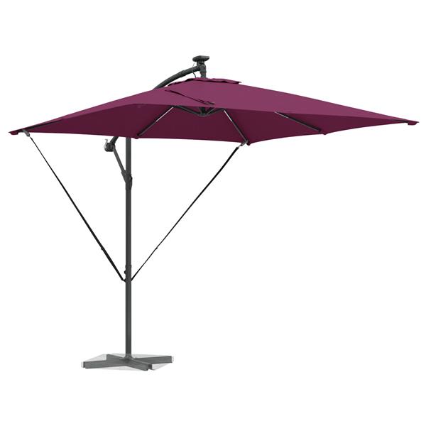 Grote foto vidaxl cantilever banana parasol bordeauxrood 249 x 249 x 250 cm tuin en terras overige tuin en terras