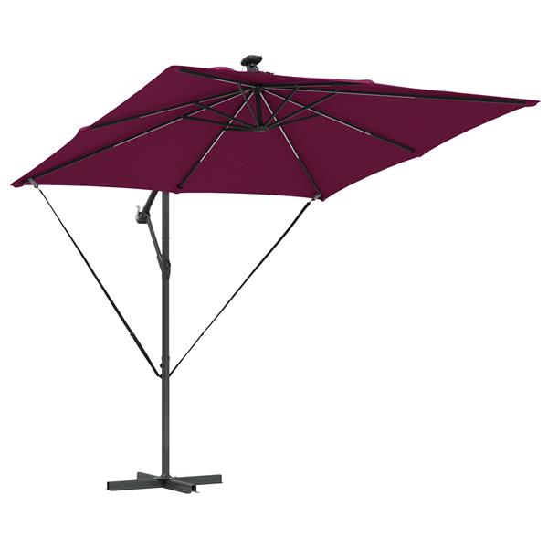 Grote foto vidaxl cantilever banana parasol bordeauxrood 249 x 249 x 250 cm tuin en terras overige tuin en terras