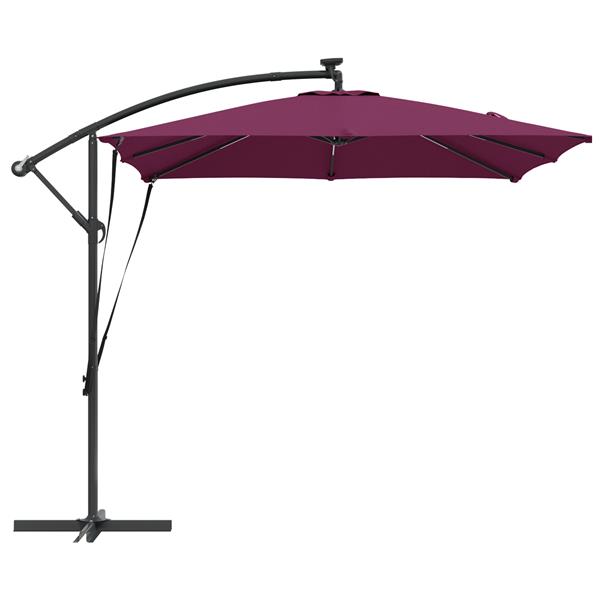Grote foto vidaxl cantilever banana parasol bordeauxrood 249 x 249 x 250 cm tuin en terras overige tuin en terras