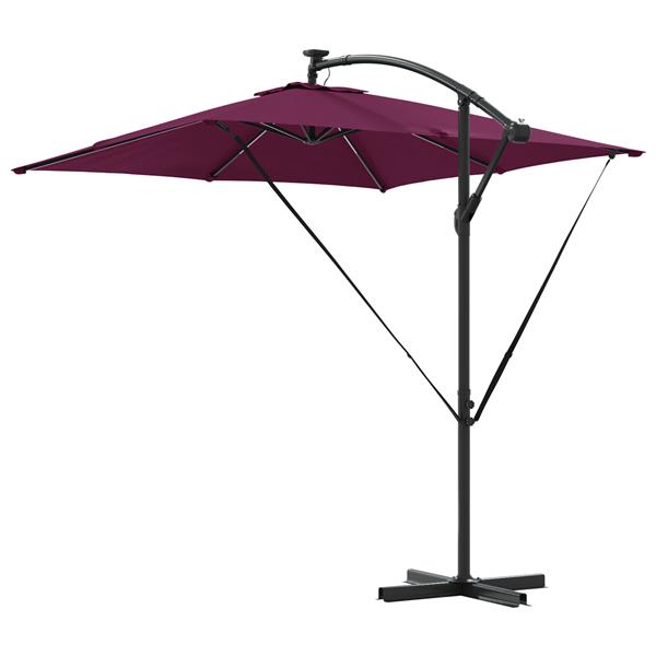 Grote foto vidaxl cantilever banana parasol bordeauxrood 249 x 249 x 250 cm tuin en terras overige tuin en terras