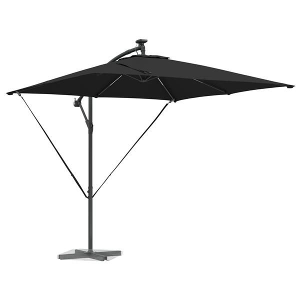 Grote foto vidaxl cantilever banana parasol met slot zwart 249 x 249 x 250 cm tuin en terras overige tuin en terras