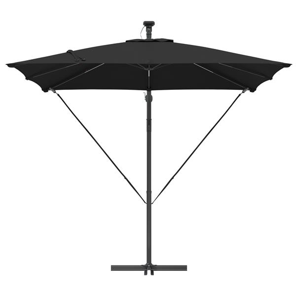 Grote foto vidaxl cantilever banana parasol met slot zwart 249 x 249 x 250 cm tuin en terras overige tuin en terras