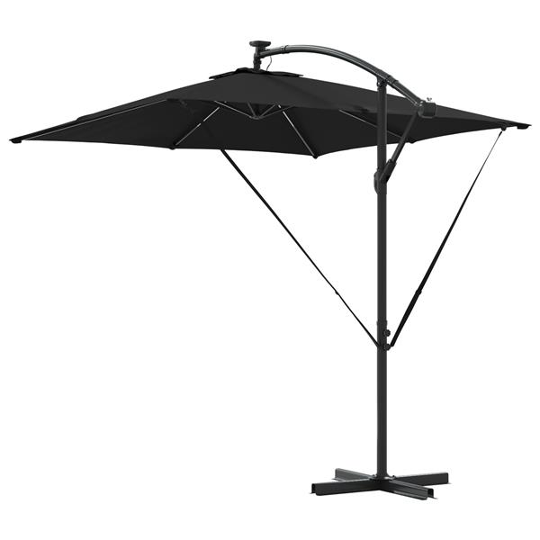 Grote foto vidaxl cantilever banana parasol met slot zwart 249 x 249 x 250 cm tuin en terras overige tuin en terras