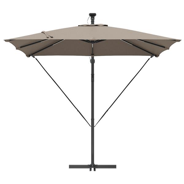 Grote foto vidaxl cantilever banana parasol met slot taupe 249 x 249 x 250 cm tuin en terras overige tuin en terras