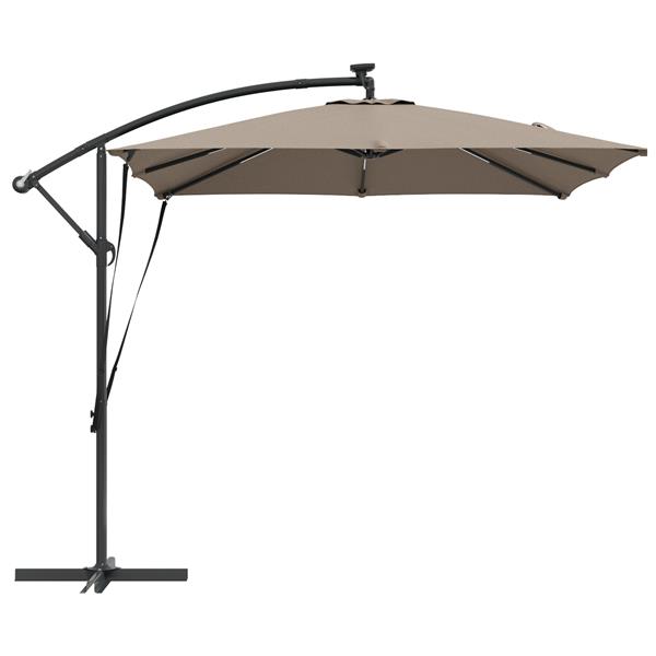 Grote foto vidaxl cantilever banana parasol met slot taupe 249 x 249 x 250 cm tuin en terras overige tuin en terras