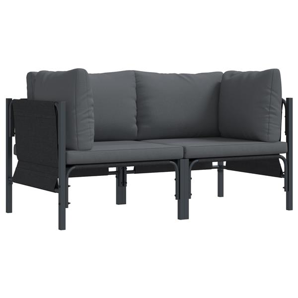 Grote foto vidaxl buitenmeubelsets met kussen met kussen 2 pcs antraciet tuin en terras tuinmeubelen