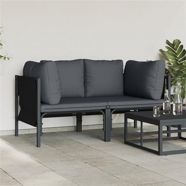 Grote foto vidaxl buitenmeubelsets met kussen met kussen 2 pcs antraciet tuin en terras tuinmeubelen