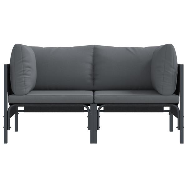 Grote foto vidaxl buitenmeubelsets met kussen met kussen 2 pcs antraciet tuin en terras tuinmeubelen