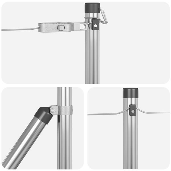Grote foto vidaxl set hekpalen 13 pcs zilver 32mm 160 cm gegalvaniseerd staal tuin en terras overige tuin en terras
