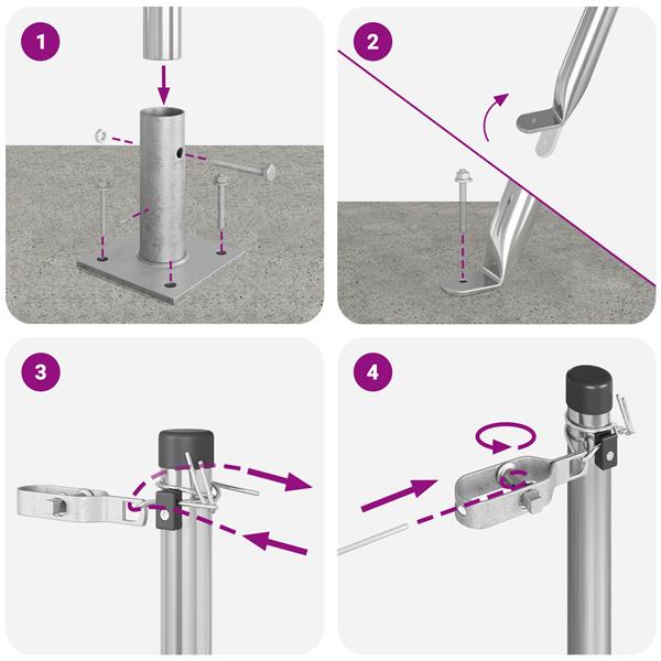 Grote foto vidaxl set hekpalen 13 pcs zilver 32mm 160 cm gegalvaniseerd staal tuin en terras overige tuin en terras