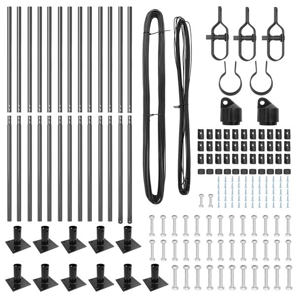 Grote foto vidaxl set hekpalen 13 pcs grijs 32mm 160 cm beton tuin en terras overige tuin en terras