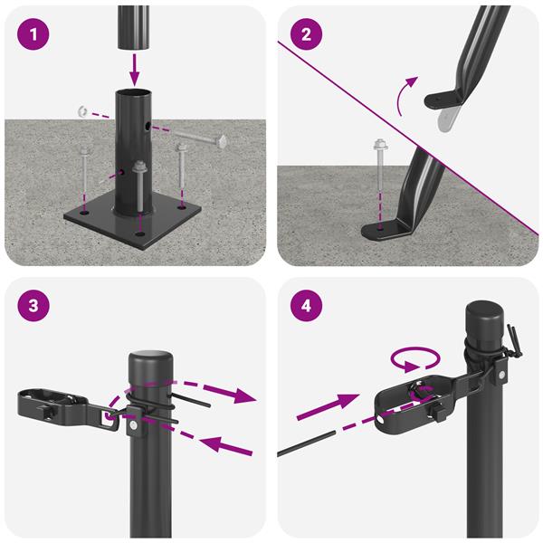 Grote foto vidaxl set hekpalen 7 pcs grijs 32mm 160 cm beton tuin en terras overige tuin en terras