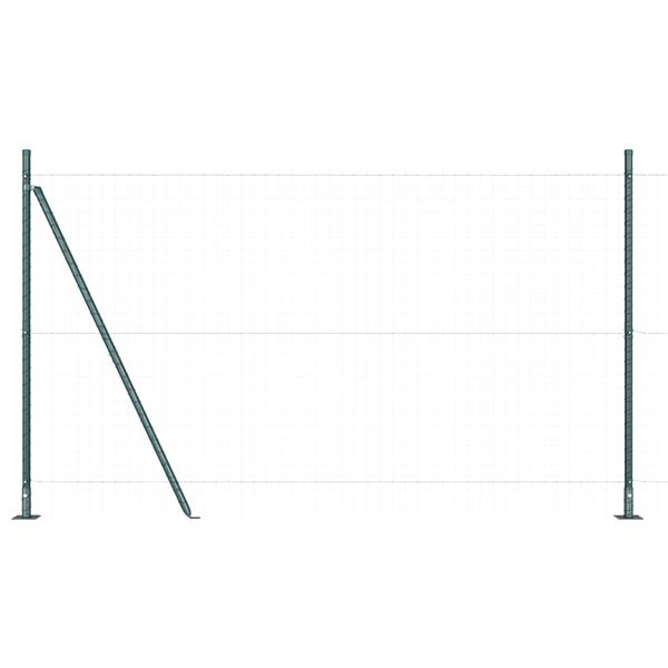 Grote foto vidaxl set hekpalen 7 pcs groen 32mm 160 cm gepoedercoat staal tuin en terras overige tuin en terras