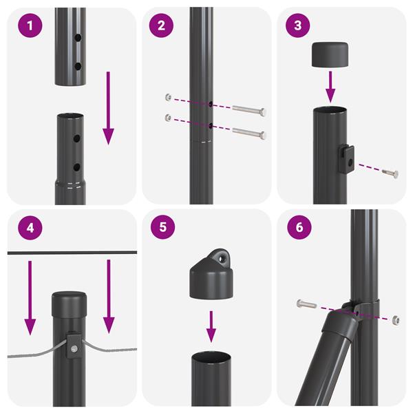 Grote foto vidaxl hekpalen set met spike 13 pcs grijs 32mm 160 cm tuin en terras overige tuin en terras