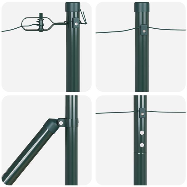 Grote foto vidaxl set hekpalen 7 pcs groen 32mm 160 cm metaal tuin en terras overige tuin en terras