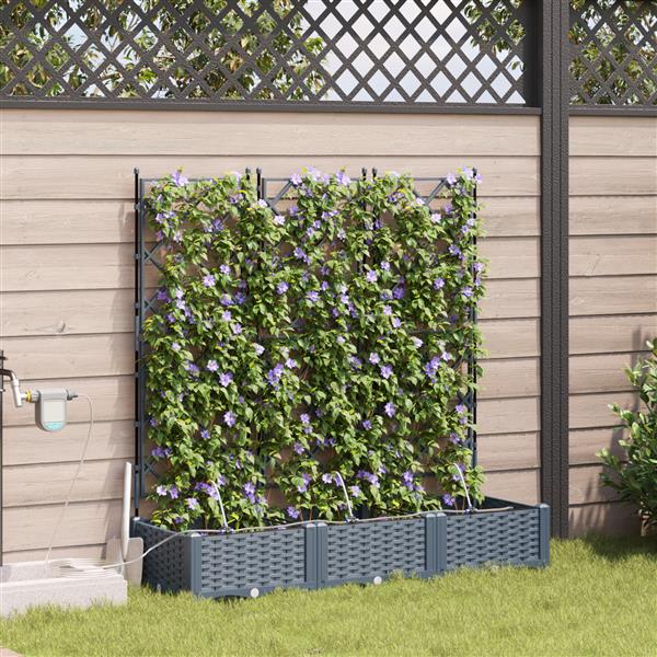 Grote foto vidaxl tuinplanten 1 pc rooster lichtgrijs 120 x 40 x 126 cm kunststof tuin en terras overige tuin en terras