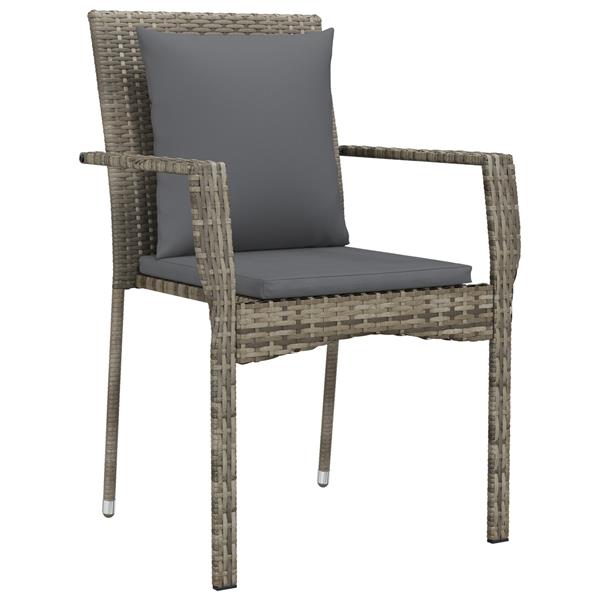 Grote foto vidaxl set tuinstoelen met kussen met kussen 5 pcs grijs 140 x 70 x 73 cm tuin en terras tuinmeubelen