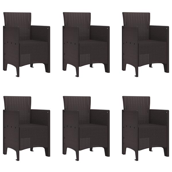Grote foto vidaxl tuin eetset 7 pcs bruin 200 x 100 x 73 cm tuin en terras tuinmeubelen