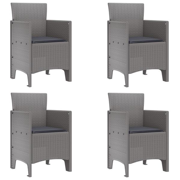 Grote foto vidaxl tuin eettafel set 5 pcs lichtgrijs 150 x 100 x 73 cm tuin en terras tuinmeubelen