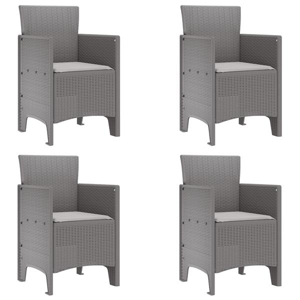 Grote foto vidaxl tuin eetset 5 pcs lichtgrijs 150 x 100 x 73 cm pe rattan tuin en terras tuinmeubelen