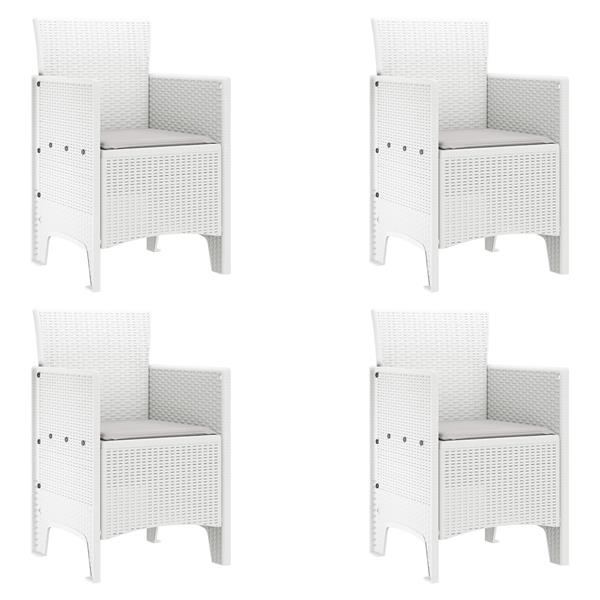 Grote foto vidaxl tuin eettafel set 5 pcs wit 150 x 100 x 73 cm tuin en terras tuinmeubelen