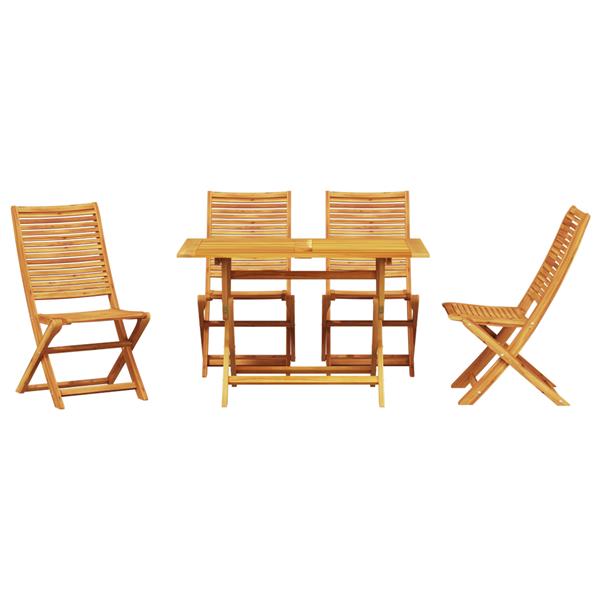 Grote foto vidaxl tuin eetset 5 pcs natuurlijk hout medium hout tuin en terras tuinmeubelen