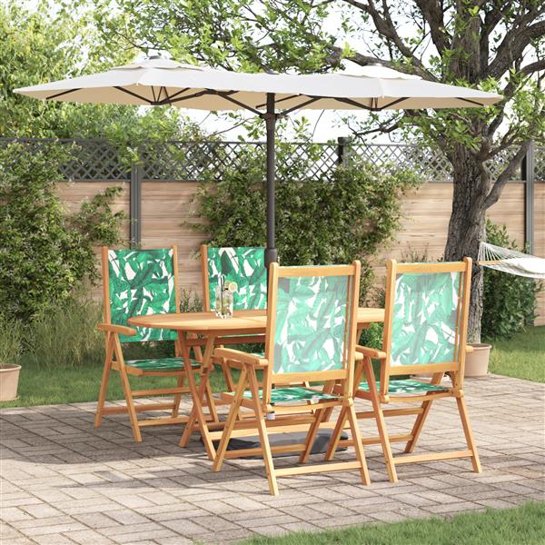 Grote foto vidaxl tuin eetset bloemen 5 pcs bladpatroon standaard tuin en terras tuinmeubelen