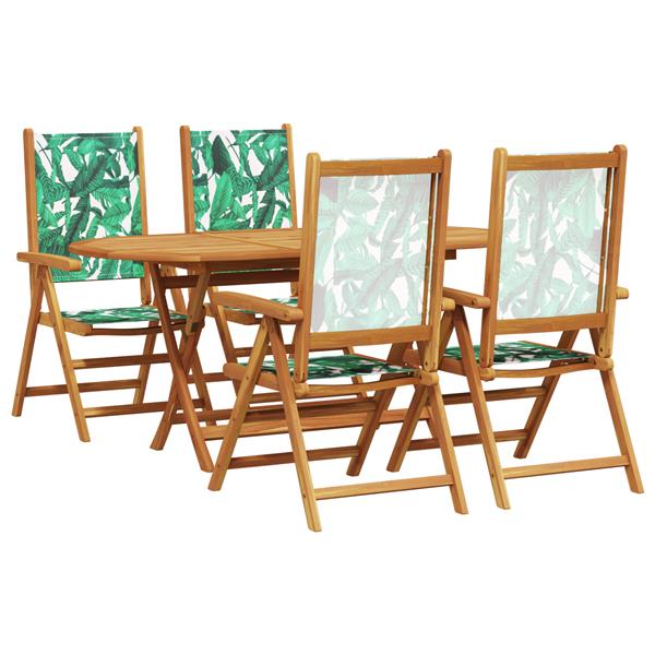 Grote foto vidaxl tuin eetset bloemen 5 pcs bladpatroon standaard tuin en terras tuinmeubelen