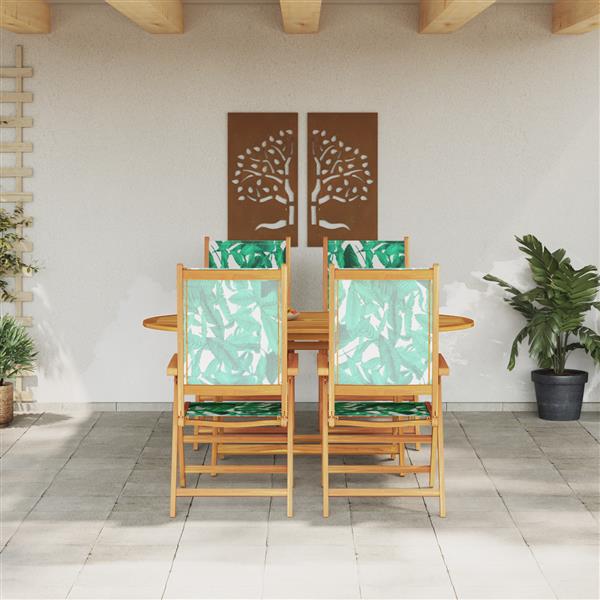 Grote foto vidaxl tuin eetset bloemen 5 pcs bladpatroon standaard tuin en terras tuinmeubelen