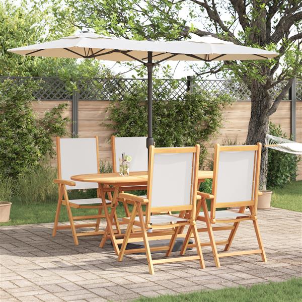 Grote foto vidaxl tuin eetset 5 pcs cr mewit 4 zitter massief hout en stof tuin en terras tuinmeubelen