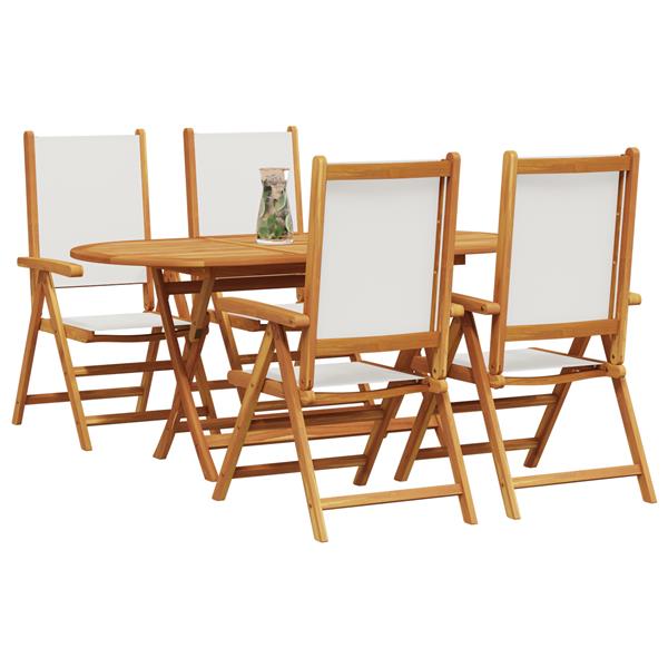 Grote foto vidaxl tuin eetset 5 pcs cr mewit 4 zitter massief hout en stof tuin en terras tuinmeubelen